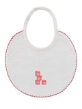 Baby Blocks Bib - White Red