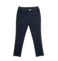 Pull-On Washed Jean Pants - Navy