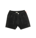 Pull-On Washed Jean Shorts - Black