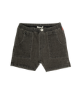Pull-On Washed Jean Shorts - Grey