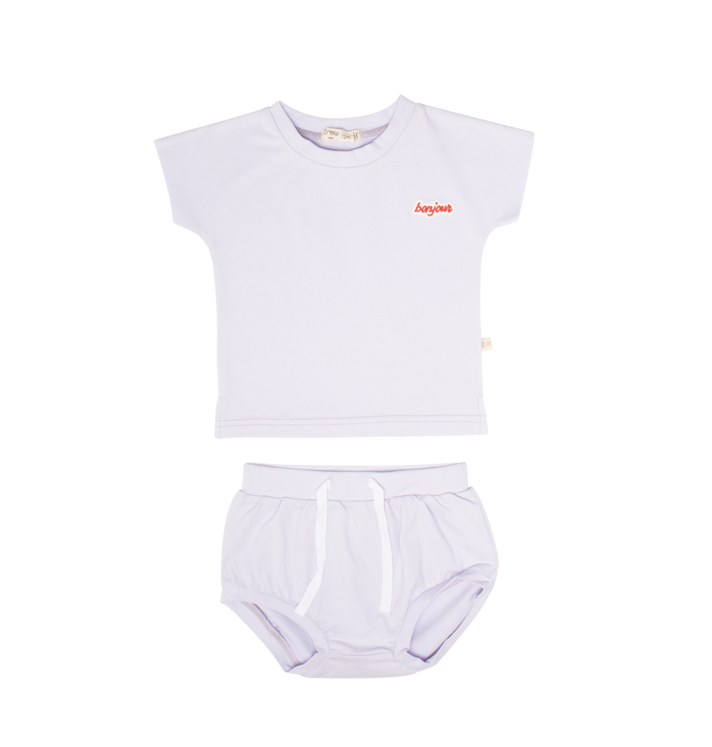 Mila Cotton Short Set - Lavender