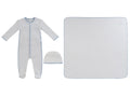 Bunny Rib Footie 3PC Set - Blue