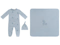 Baby Blocks Footie 3PC Set - Blue