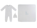 Baby Blocks Footie 3PC Set - White Blue