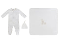 Baby Blocks Footie 3PC Set - White Stone