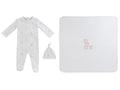 Baby Blocks Footie 3PC Set - White Pink