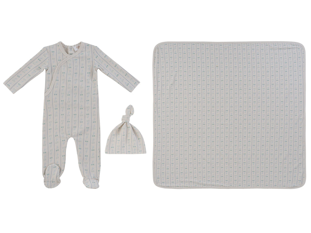 Cerise Footie 3PC Set - Blue