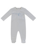 Spring Velour Footie - Blue