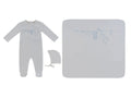 Spring Velour Footie 3PC Set - Blue
