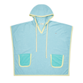 Colorblock Terry Poncho - Blue