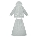 Piped Terry Maxi Set - Grey