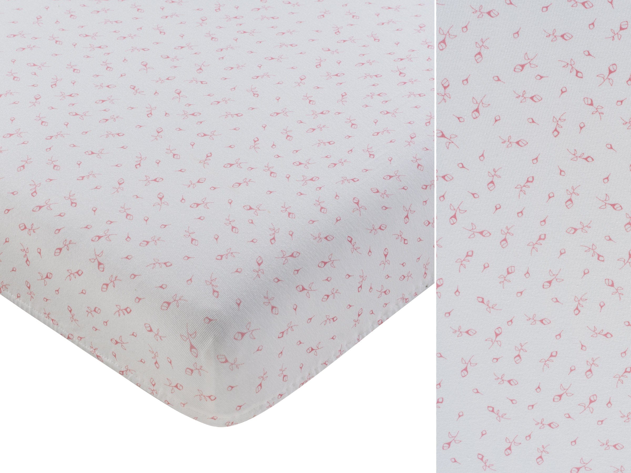 Petit Pois Fitted Porta Crib Sheet - Pink
