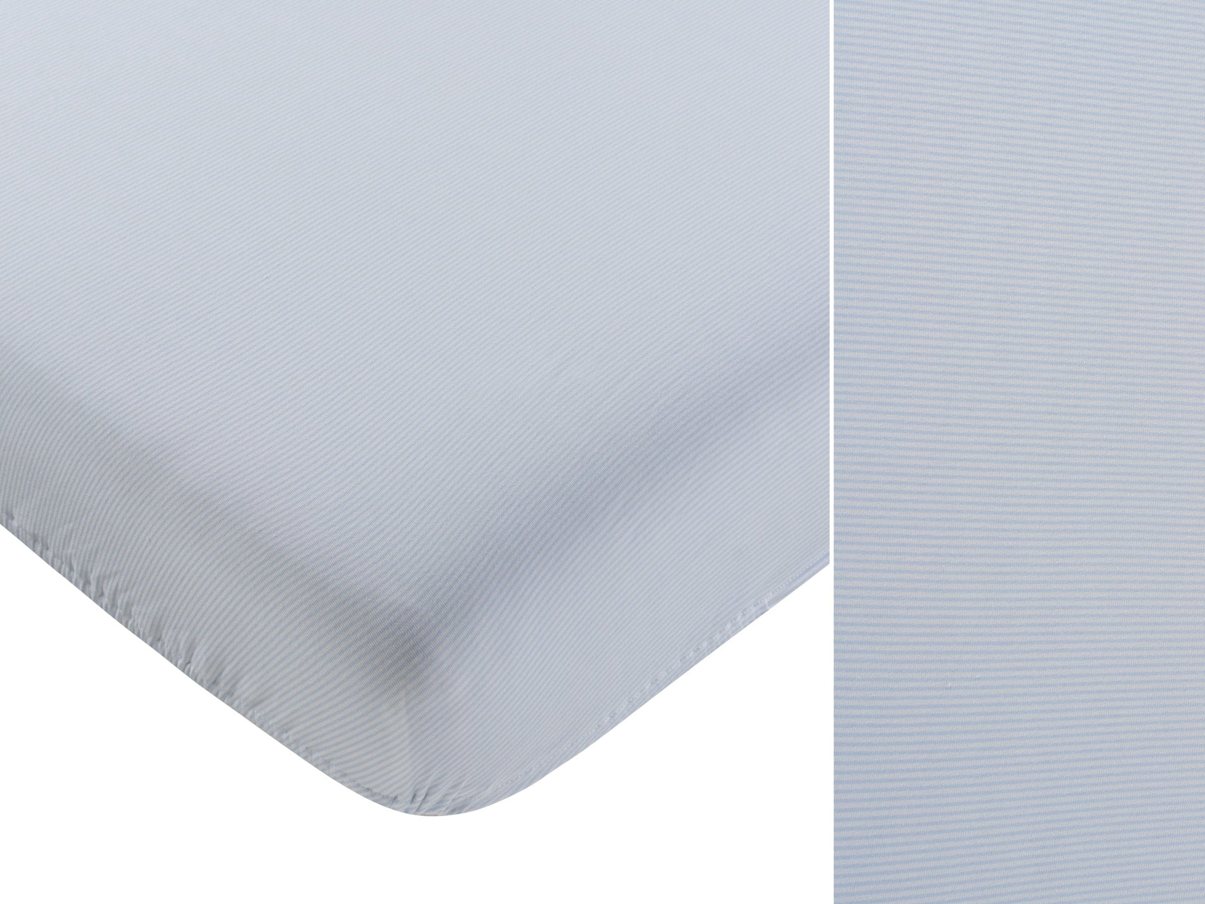 Carrera Pinstripe Fitted Porta Crib Sheet - Blue