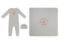Carousel Footie 3PC Set - White Pink