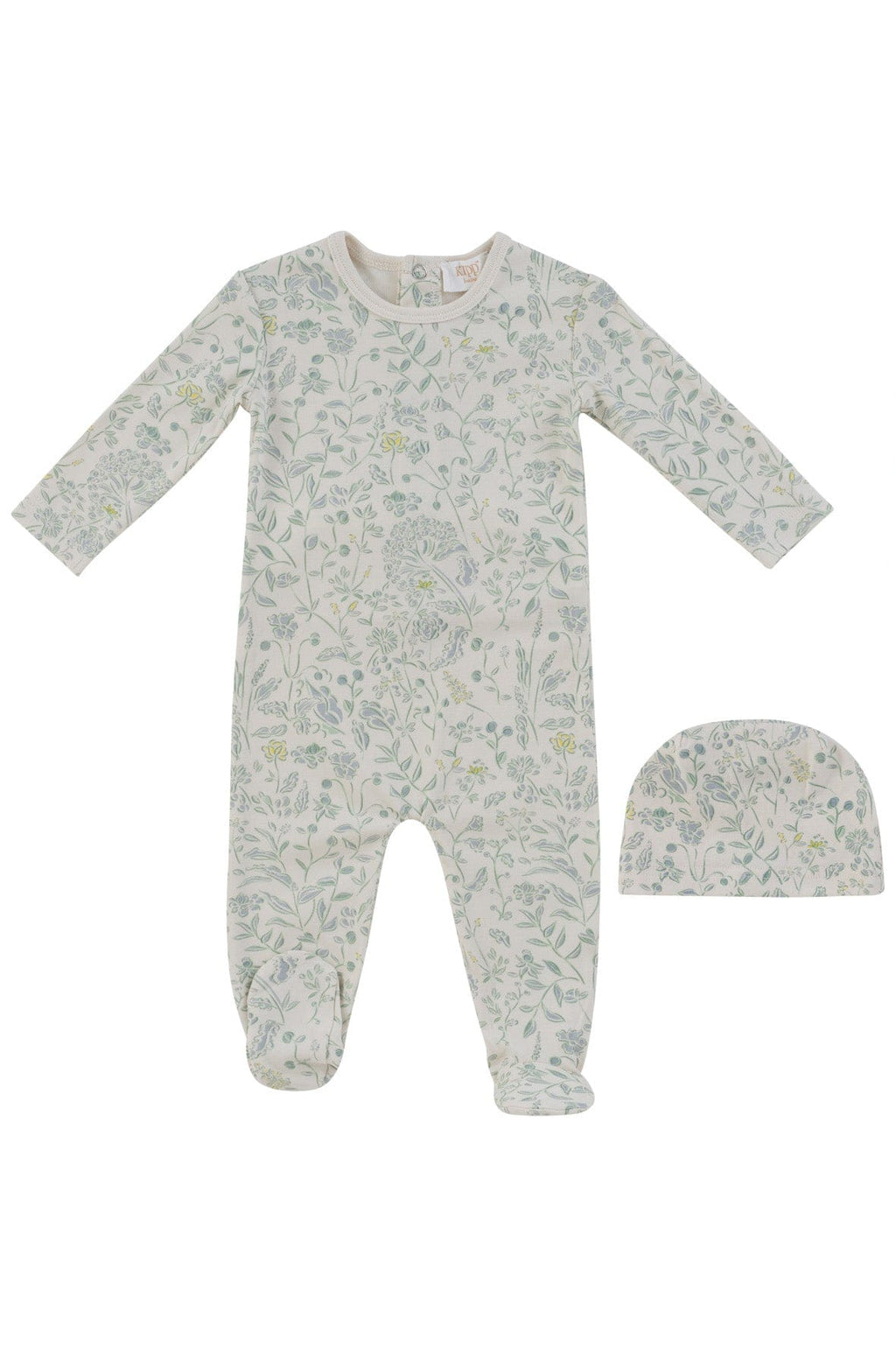 Sprout Footie + Hat - Blue