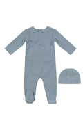 Flutter Bow Footie + Hat - Blue