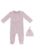 Baby Blocks Footie + Hat - Pink