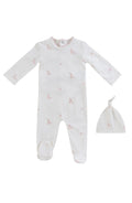 Baby Blocks Footie + Hat - White Pink