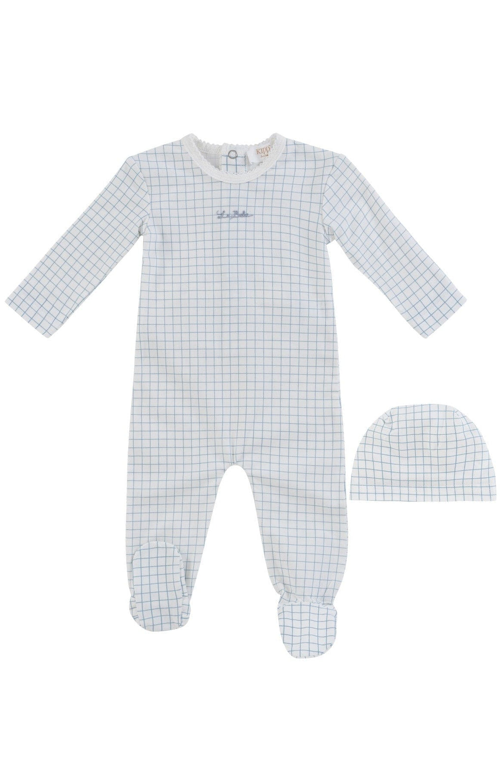 Teddy Au Pane Footie + Hat - Blue