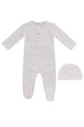 Teddy Au Pane Footie + Hat - Pink