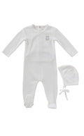 Teddy Wrap Footie + Bonnet - Blue