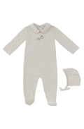 Magical Meadow Collar Footie + Hat - White Pink