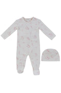 Toile Footie + Hat - Pink