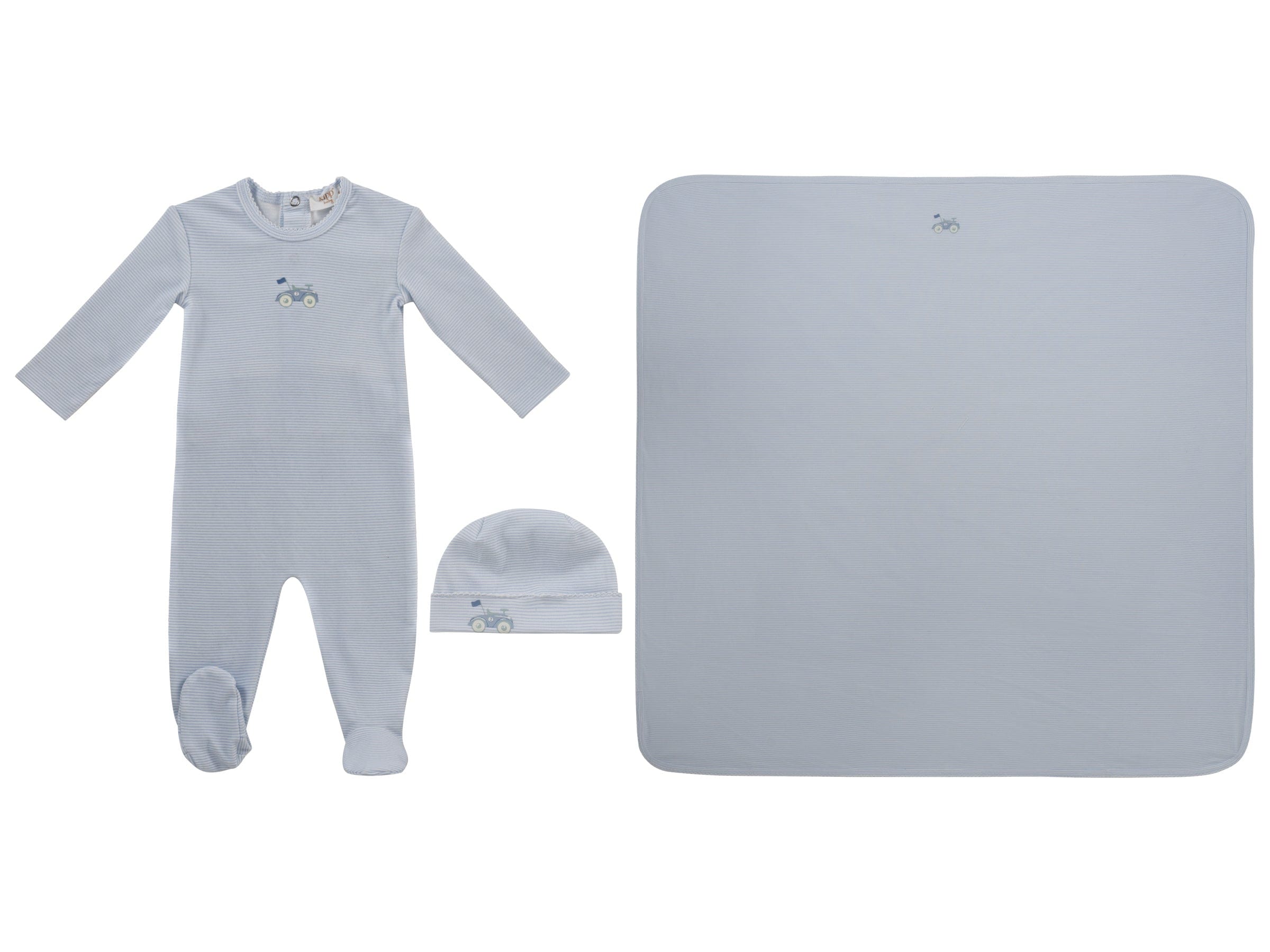 Carrera Pinstripe Footie 3PC Set - Blue