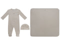 Carrera Pinstripe Footie 3PC Set - Stone