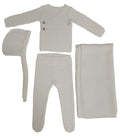 Textured Wrap Knit 4pc Set - White