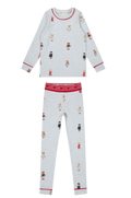 Teddy Crewneck Set - Grey/Red