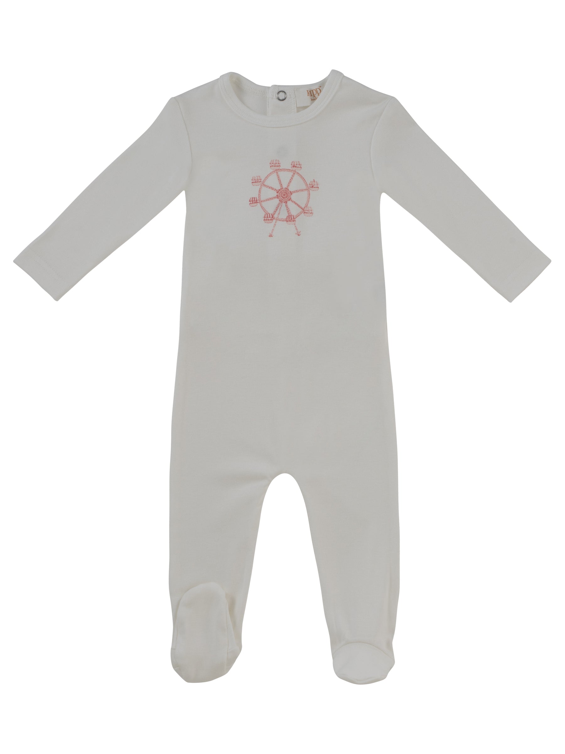 Carousel Footie - White Pink