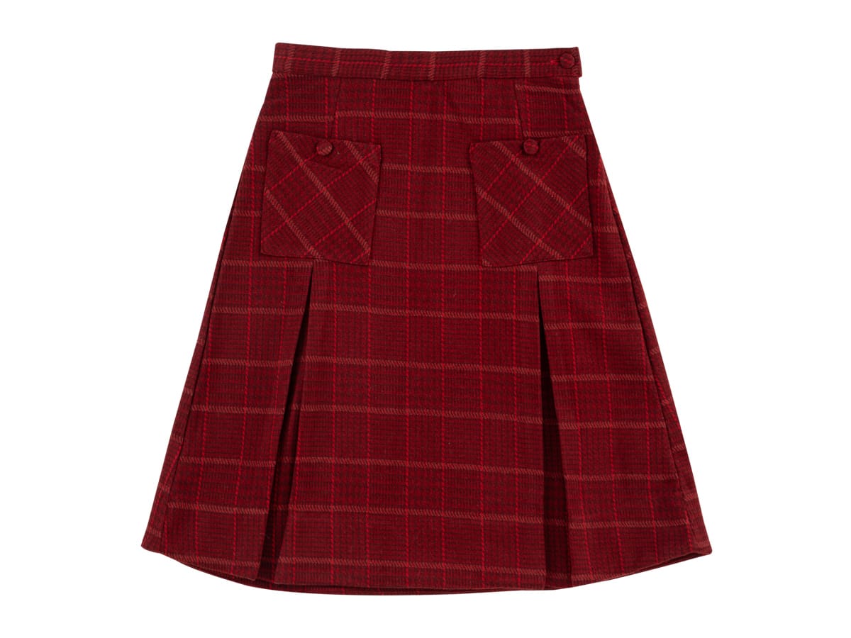 Leslie Wool Skirt - Cranberry