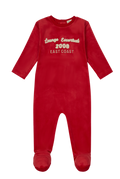 Terry Applique Footie - Coral