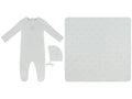 KB Logo Footie, Hat and Blanket Set - White