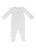 Petit Ours Footie - White Blue