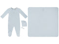 Petit Ours Footie, Hat and Blanket Set - Blue