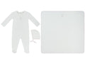 Petit Ours Footie, Hat and Blanket Set - White Pink