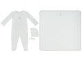 Petit Ours Footie, Hat and Blanket Set - White Stone