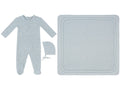 Whispering Blooms Footie, Hat & Blanket Set - Dark Blue