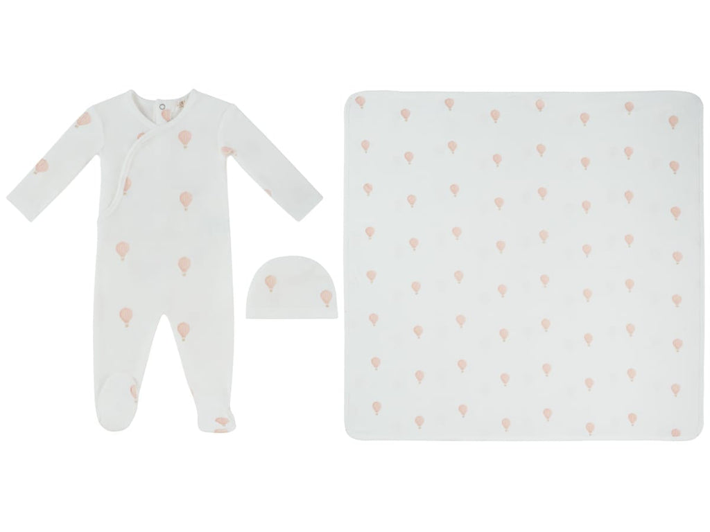 Ciel Enfant Wrap Footie, Hat & Blanket Set - Pink