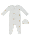 Ciel Enfant Wrap Footie & Hat Set - Stone