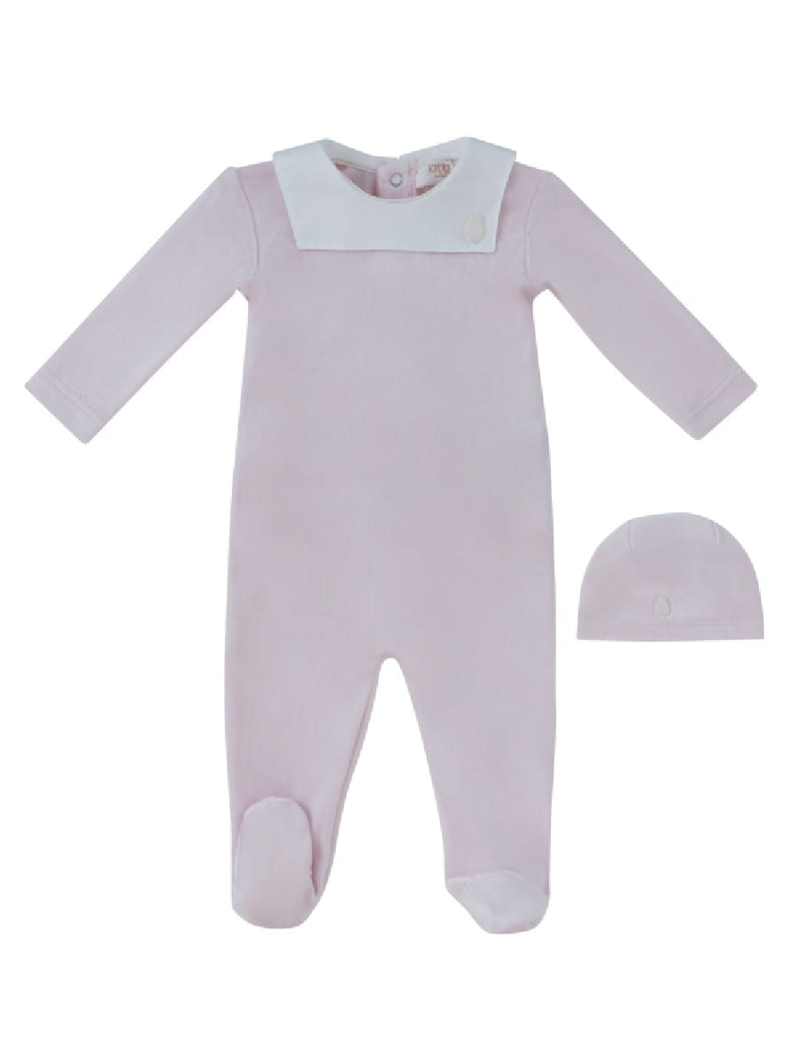 Classic Bib Footie & Hat Set - Pink