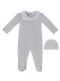 Classic Bib Footie & Hat Set - Stone