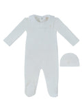Classic Bib Footie & Hat Set - White