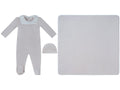 Classic Bib Footie, Hat & Blanket Set - Stone