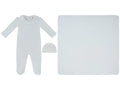 Classic Bib Footie, Hat & Blanket Set - White