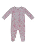 Woodland Toile Footie - Pink