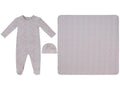 Woodland Toile Footie, Hat & Blanket Set - Rose