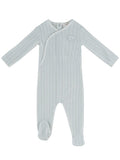 Stripe Stamp Footie - Blue